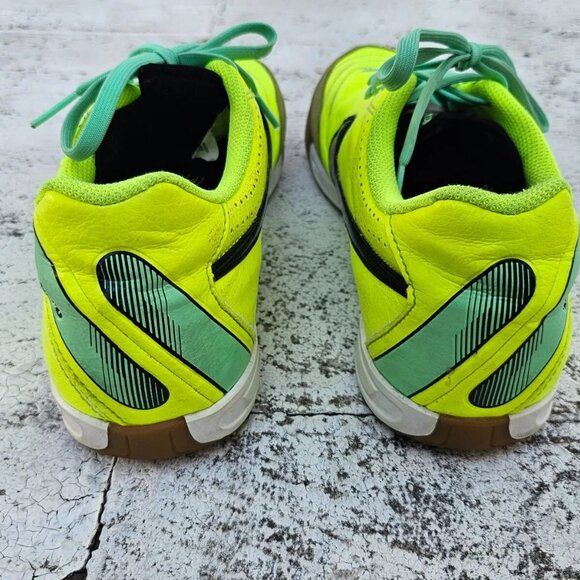 Nike Men Shoes Tiepmo Neon Green Sneaker Lace Up Leather Soccer Shoes Size 7.5 - Picture 4 of 11
